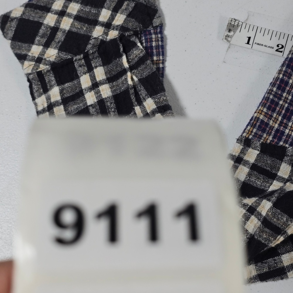 Free People Plaid Button Down Shirt‎ Black Cream Purple XS Long Sleeve Flannel - Picture 8 of 8